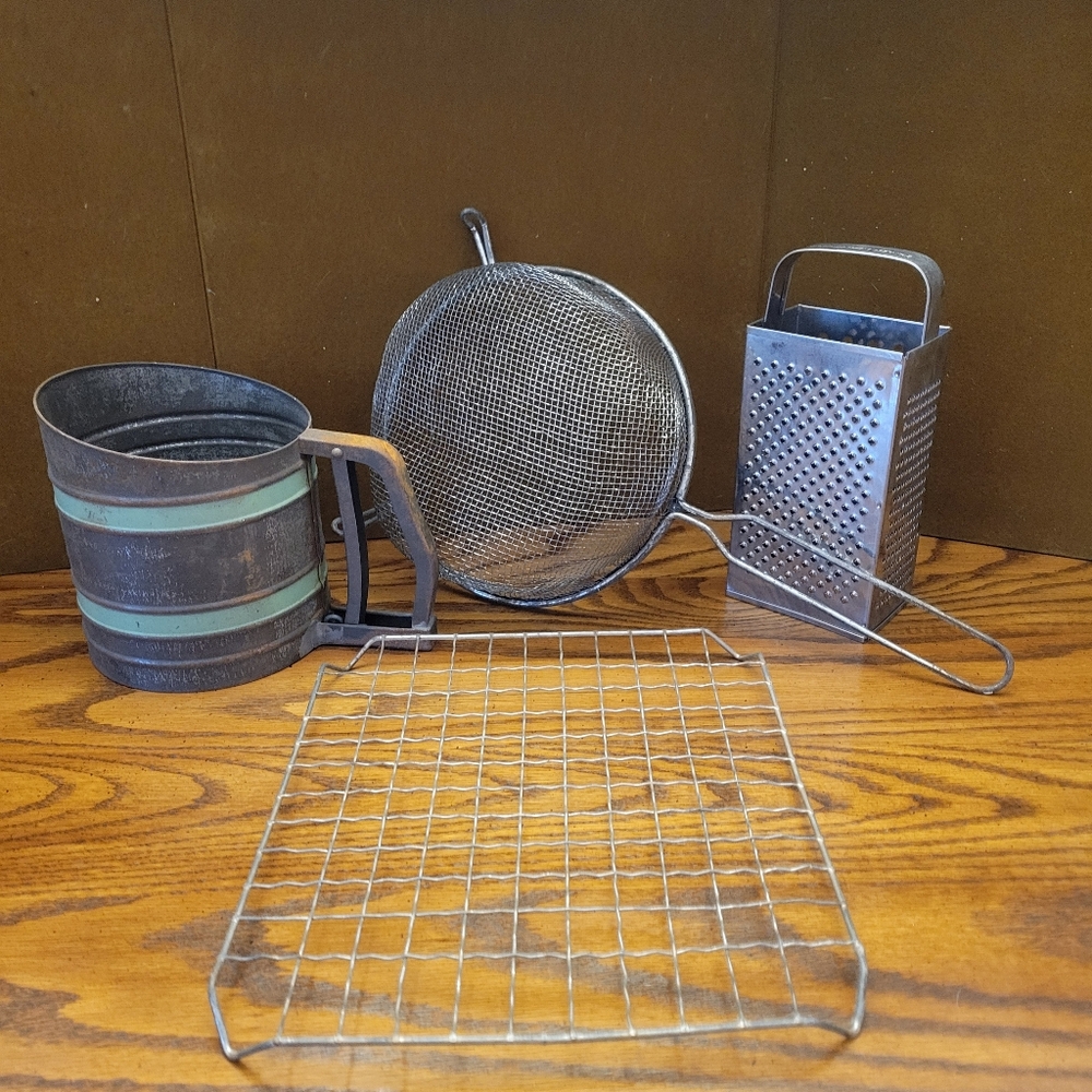 Eclectic Lot of  Four Vintage Kitchen Utensils for Decorative Purposes